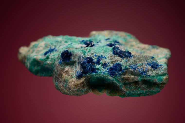 AJOITE with SHATTUCKITE, CALCITE and BARITE