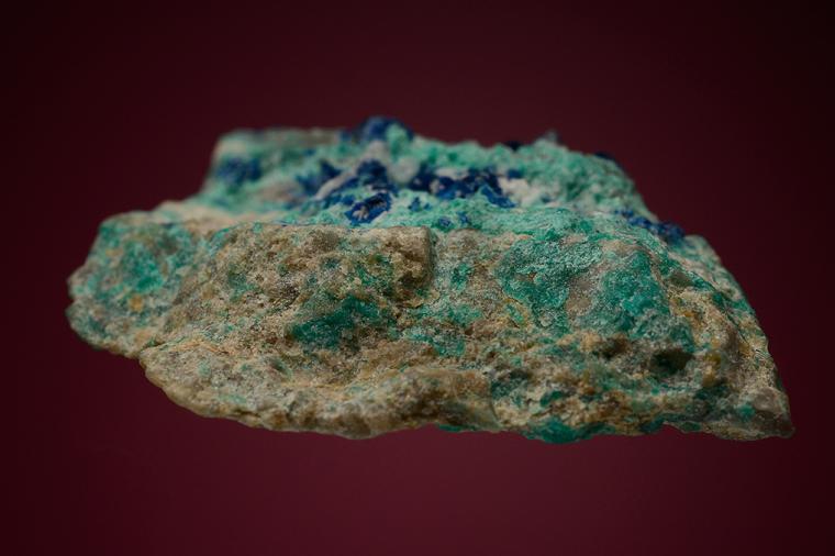 AJOITE with SHATTUCKITE, CALCITE and BARITE
