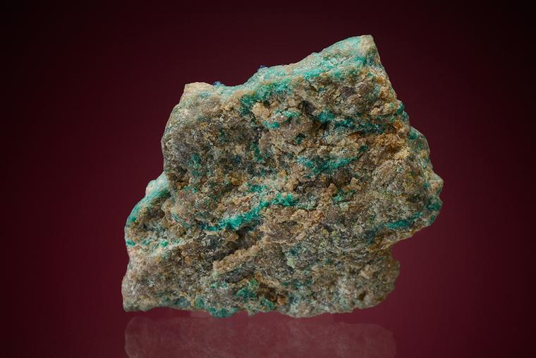 AJOITE with SHATTUCKITE, CALCITE and BARITE