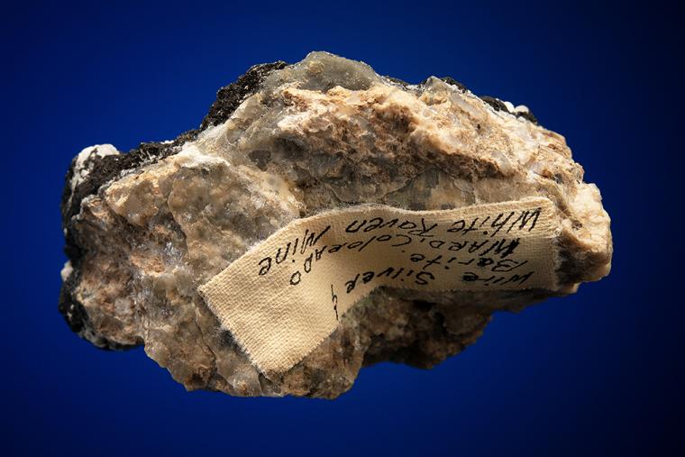 SILVER with ACANTHITE on GALENA and BARITE