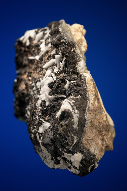SILVER with ACANTHITE on GALENA and BARITE