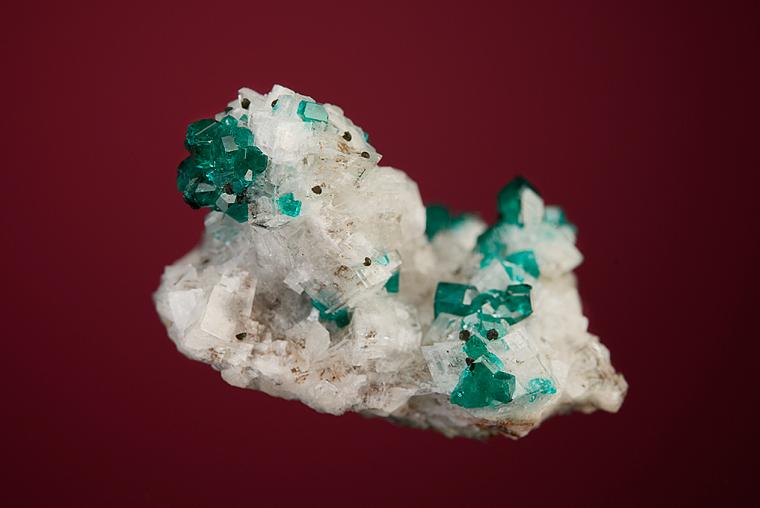 DIOPTASE on CALCITE