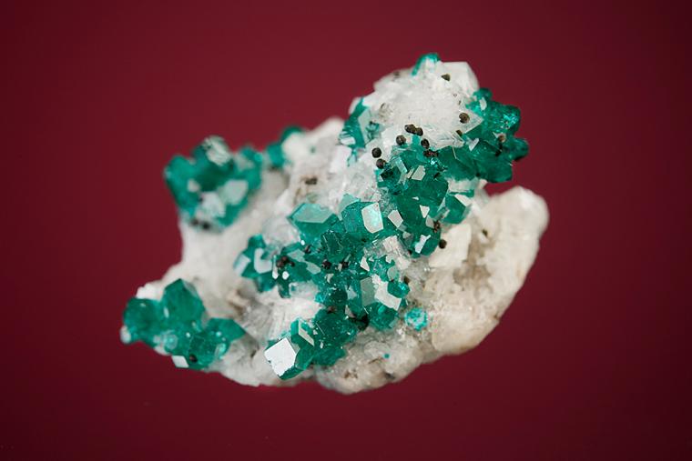 DIOPTASE on CALCITE