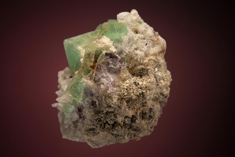 FLUORITE on QUARTZ
