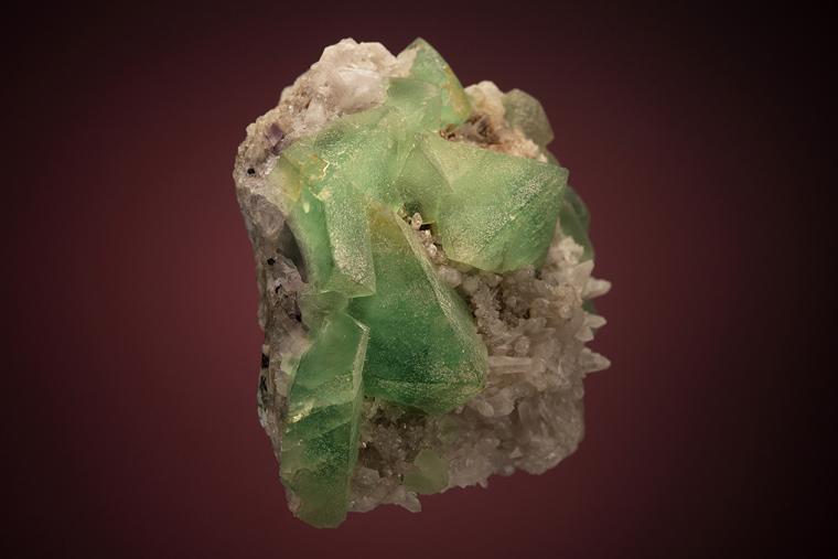 FLUORITE on QUARTZ