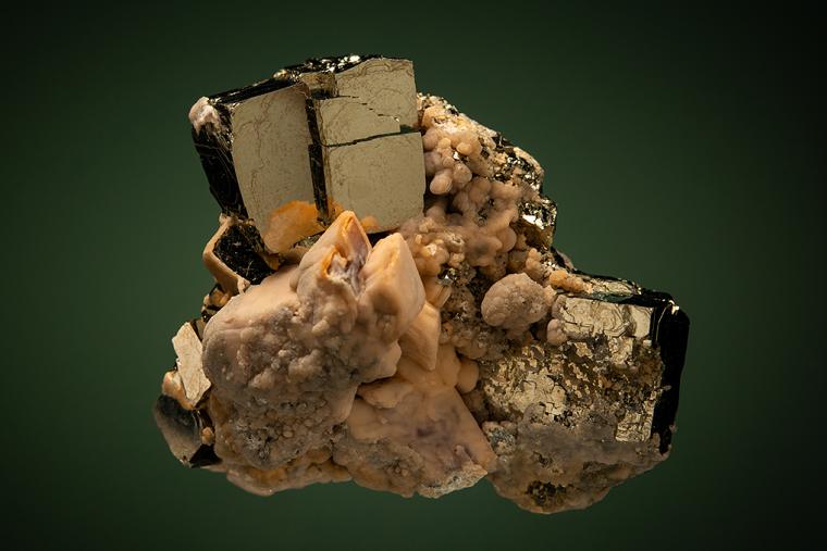 PYRITE with RHODOCHROSITE