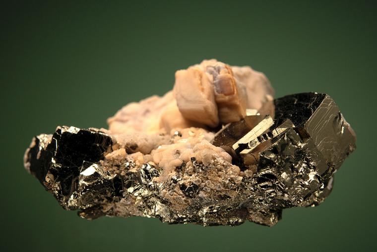PYRITE with RHODOCHROSITE