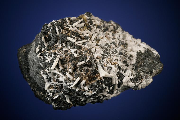 SILVER and ACANTHITE on GALENA and BARITE