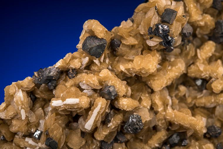 GALENA and SILVER on SIDERITE and BARITE