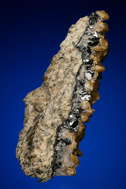 GALENA and SILVER on SIDERITE and BARITE