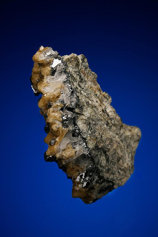 GALENA and SILVER on SIDERITE and BARITE