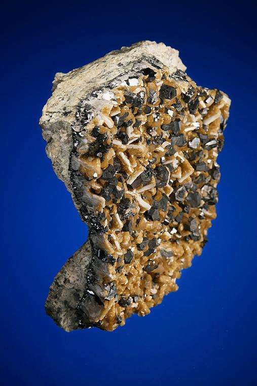 GALENA and SILVER on SIDERITE and BARITE