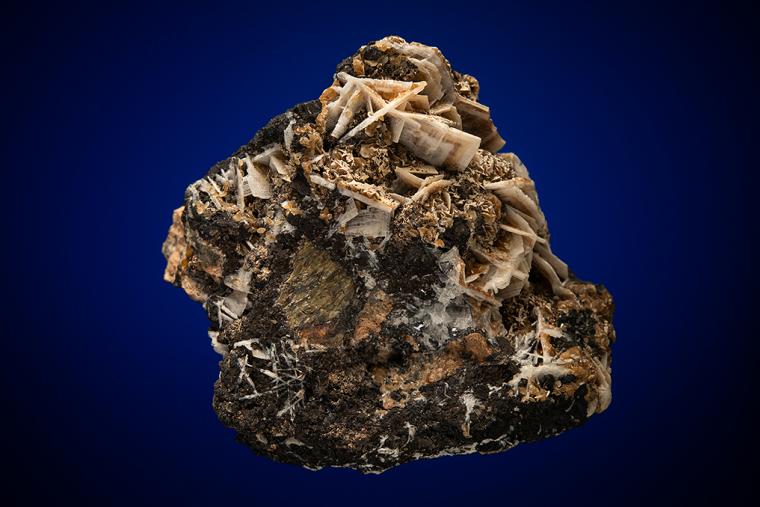 SILVER and ACANTHITE on BARITE and SILVER