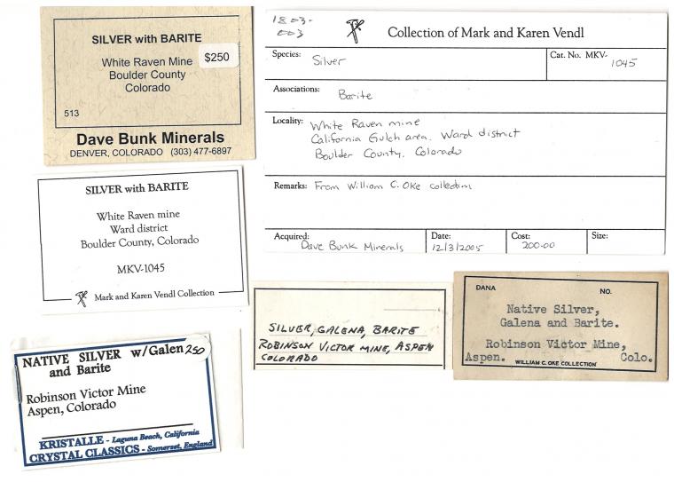SILVER and ACANTHITE on BARITE and SILVER