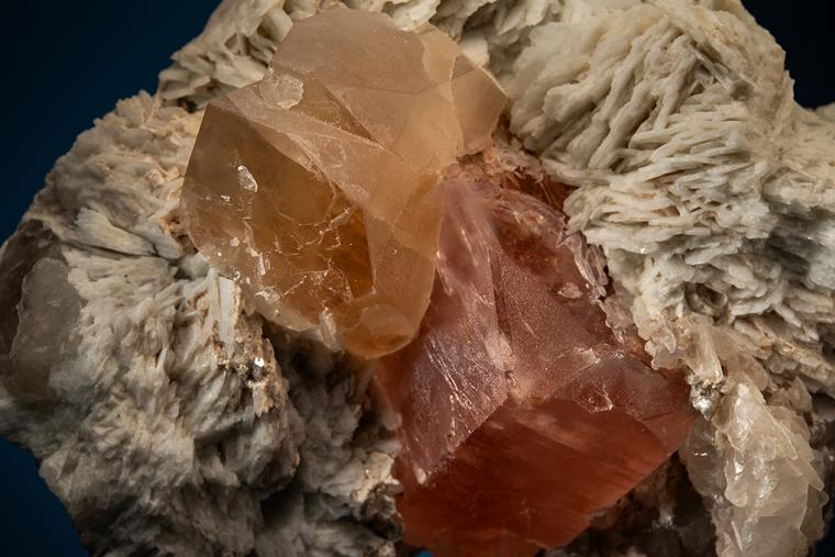 BERYL var. Morganite with QUARTZ on ALBITE var. Cleavelandite