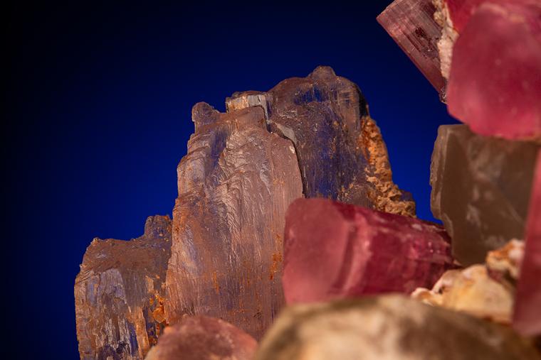 ELBAITE with SPODUMENE var. Kunzite and QUARTZ