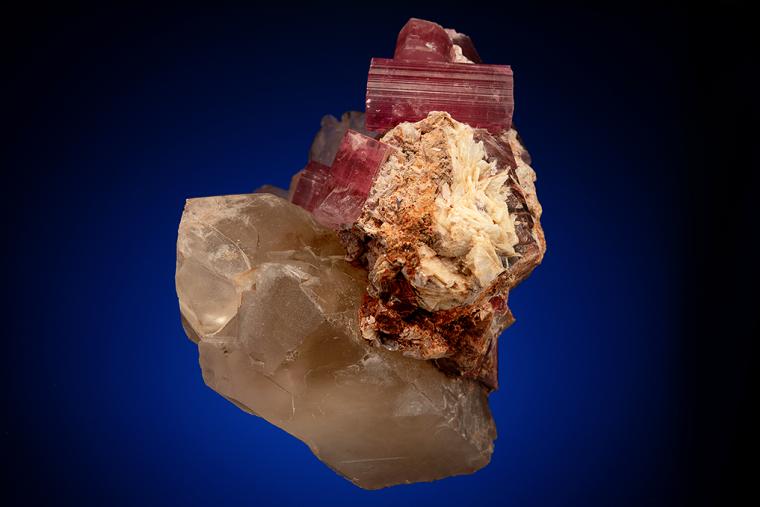 ELBAITE with SPODUMENE var. Kunzite and QUARTZ