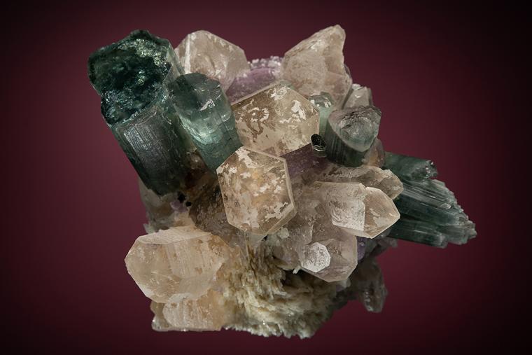 ELBAITE with QUARTZ (restored)