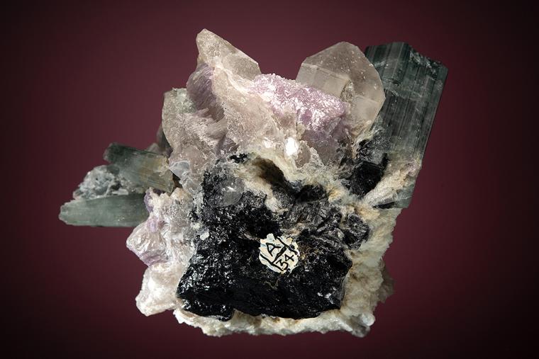 ELBAITE with QUARTZ (restored)
