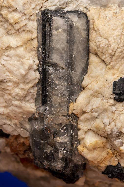 QUARTZ after Tourmaline with SPESSARTINE