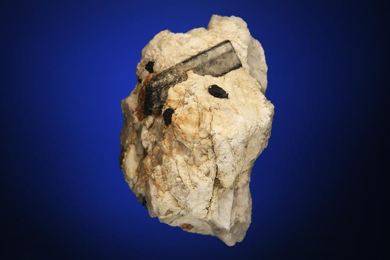 QUARTZ after Tourmaline with SPESSARTINE