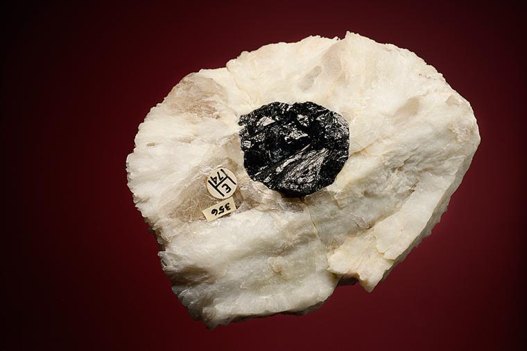 ELBAITE with LEPIDOLITE and QUARTZ var. Smoky on ALBITE var. Cleavelandite