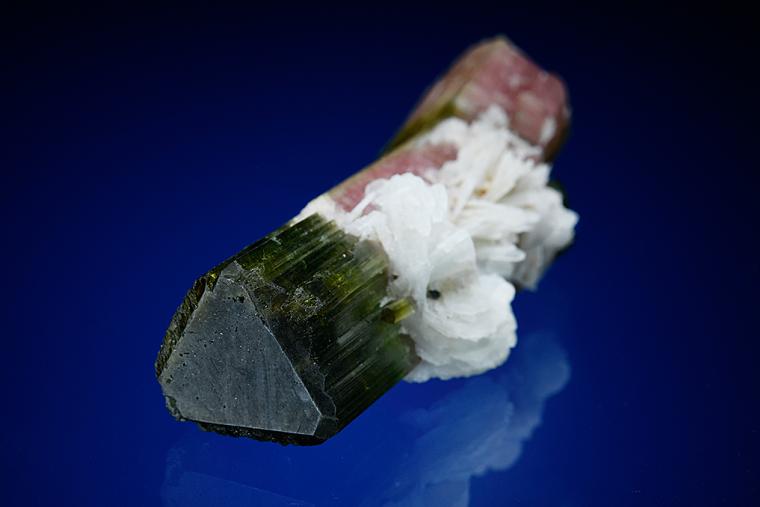 ELBAITE with ALBITE var. Cleavelandite (repaired)