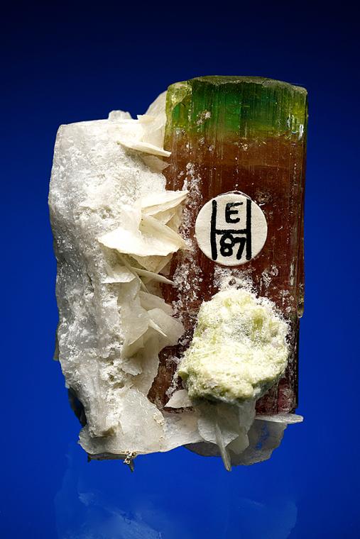 ELBAITE with CALCITE and MICROCLINE