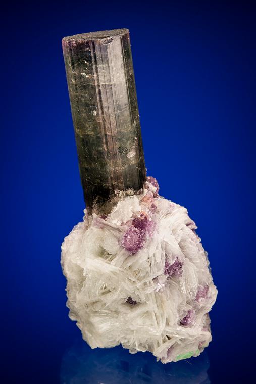 ELBAITE with LEPIDOLITE and ALBITE var. Cleavelandite (repaired)