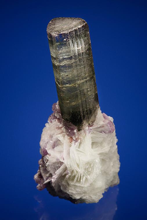 ELBAITE with LEPIDOLITE and ALBITE var. Cleavelandite (repaired)