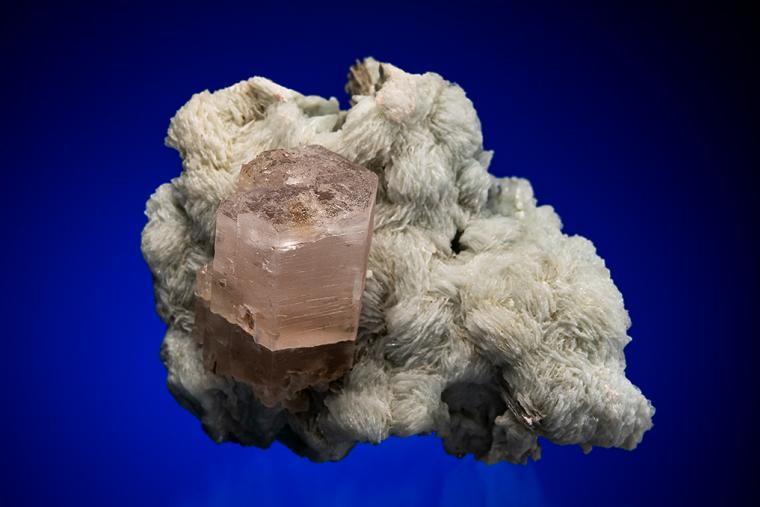 BERYL var. Morganite on ALBITE var. Cleavelandite