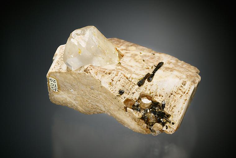 TOPAZ with ELBAITE on MICROCLINE