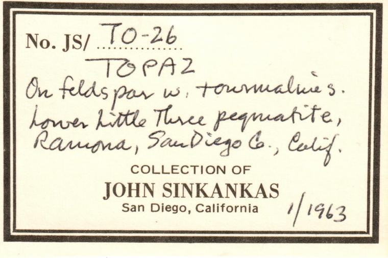TOPAZ with ELBAITE on MICROCLINE