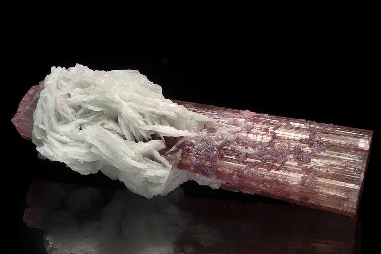 ELBAITE with LEPIDOLITE  and ALBITE var. Cleavelandite (repaired)
