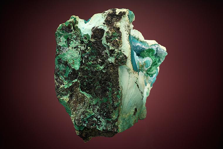 CHRYSOCOLLA with QUARTZ and MALACHITE