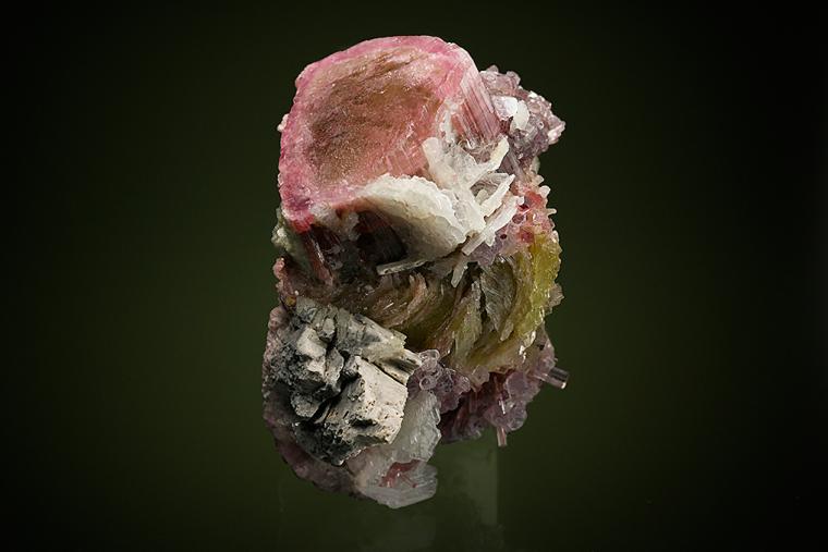 ELBAITE with LEPIDOLITE and ALBITE var. Cleavelandite