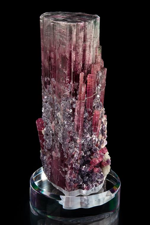 ELBAITE with LEPIDOLITE and ALBITE var. Cleavelandite (repaired)