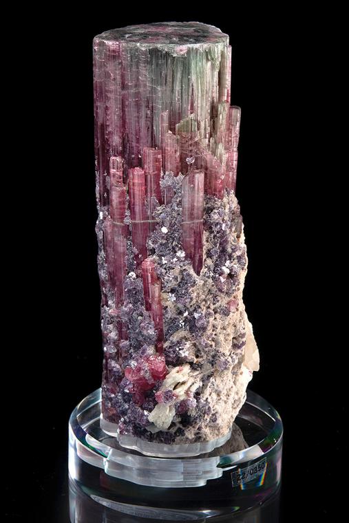 ELBAITE with LEPIDOLITE and ALBITE var. Cleavelandite (repaired)