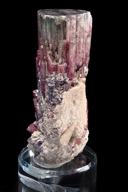 ELBAITE with LEPIDOLITE and ALBITE var. Cleavelandite (repaired)