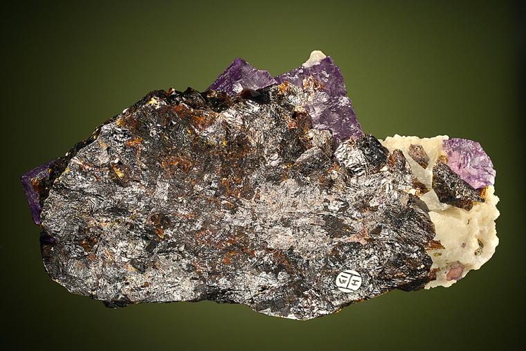 FLUORITE with BARITE on SPHALERITE