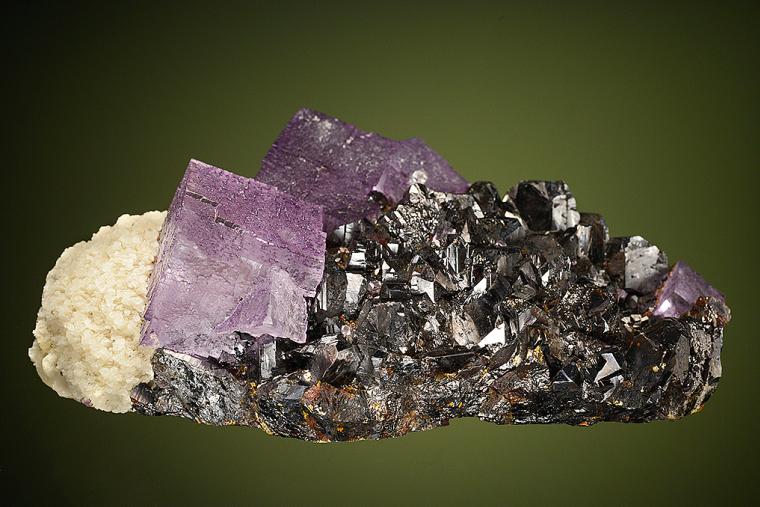 FLUORITE with BARITE on SPHALERITE