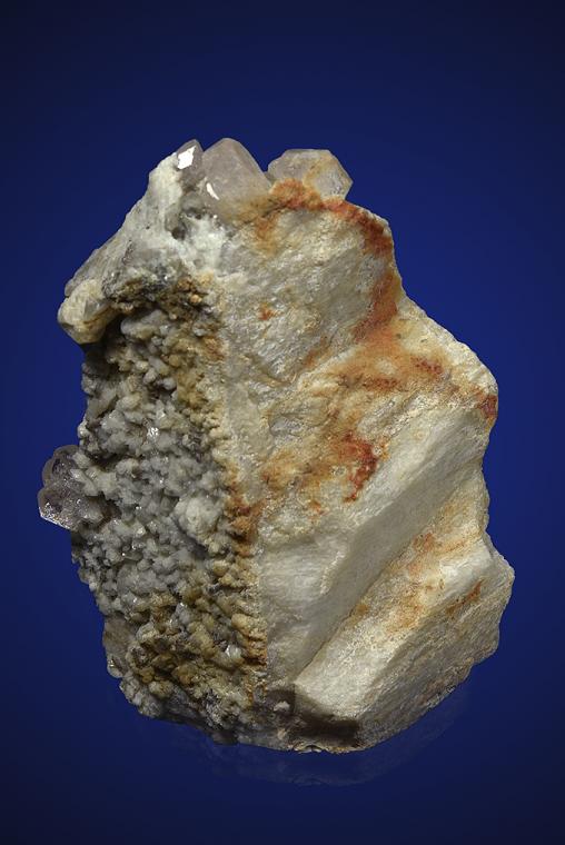 BERYL var. Morganite with QUARTZ and ALBITE on MICROCLINE