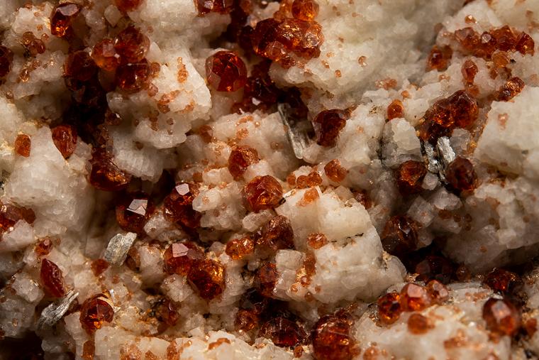 SPESSARTINE on ALBITE