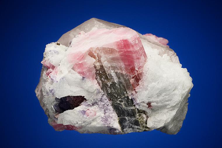 BERYL var. Morganite with ELBAITE, LEPIDOLITE and ALBITE var. Cleavelandite