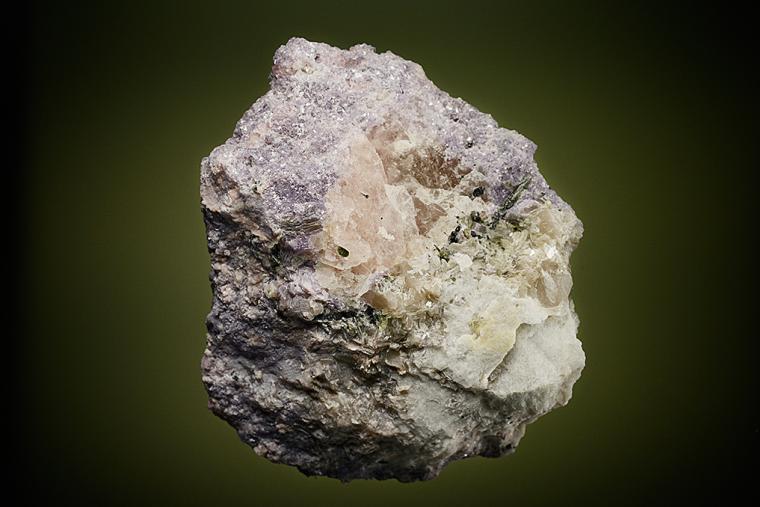BERYL var. Morganite with ELBAITE and LEPIDOLITE