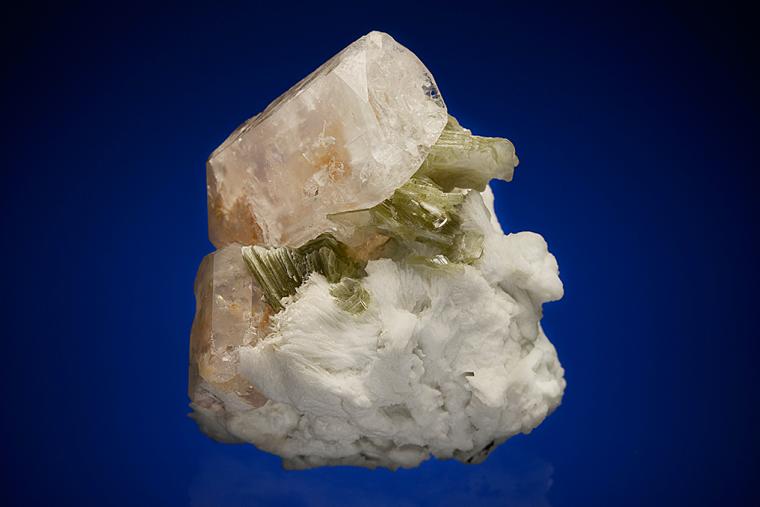 BERYL var. Morganite with MICA on ALBITE var. Cleavelandite