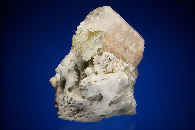 BERYL var. Morganite with MICA on ALBITE var. Cleavelandite
