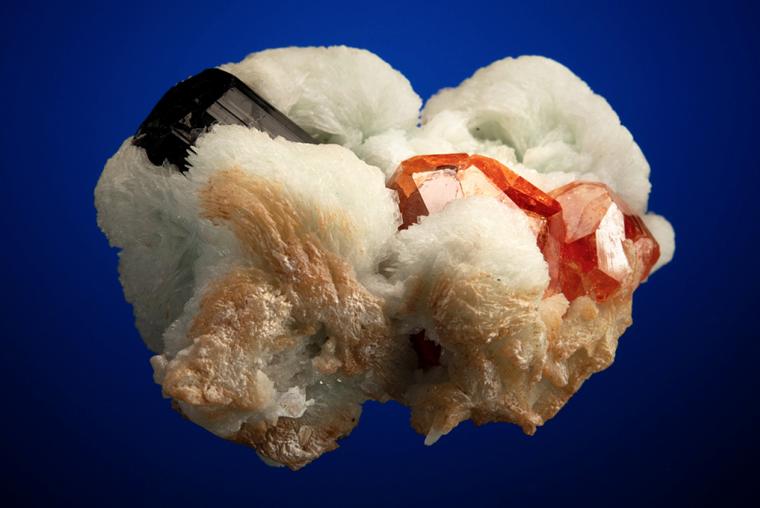 SPESSARTINE with SCHORL & ALBITE var. Cleavelandite