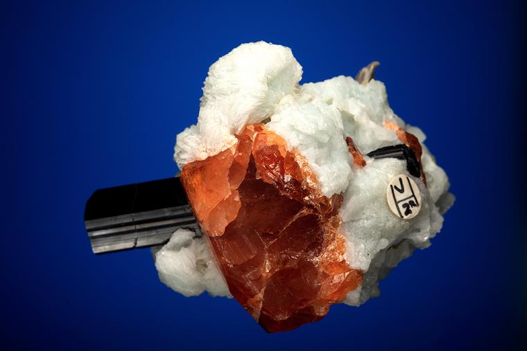 SPESSARTINE with SCHORL and ALBITE var. Cleavelandite (repaired)