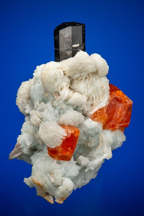 SPESSARTINE with SCHORL and ALBITE var. Cleavelandite (repaired)